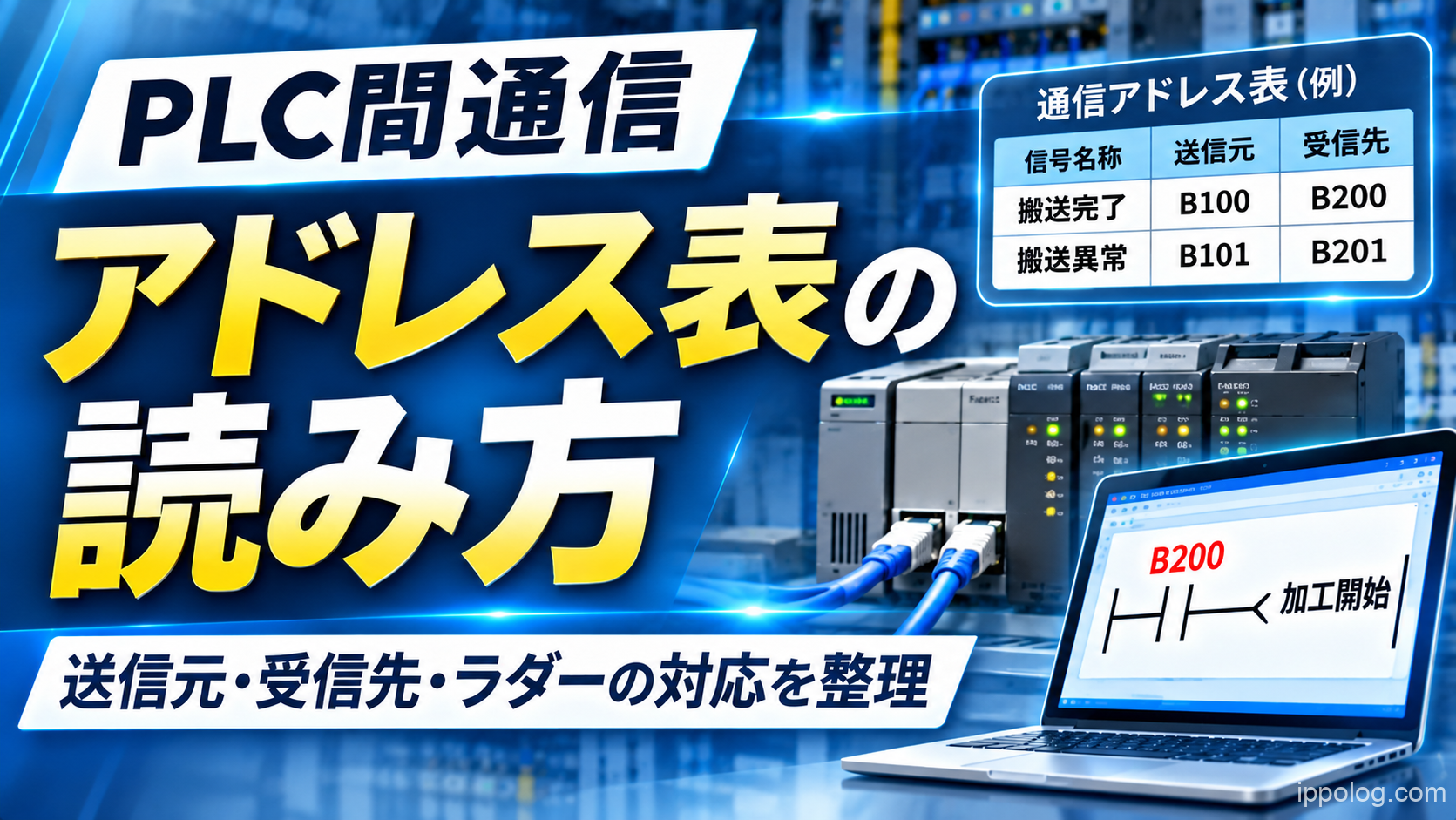 PLC通信アドレス表の読み方｜送信元・受信先・ラダーの対応を整理する方法